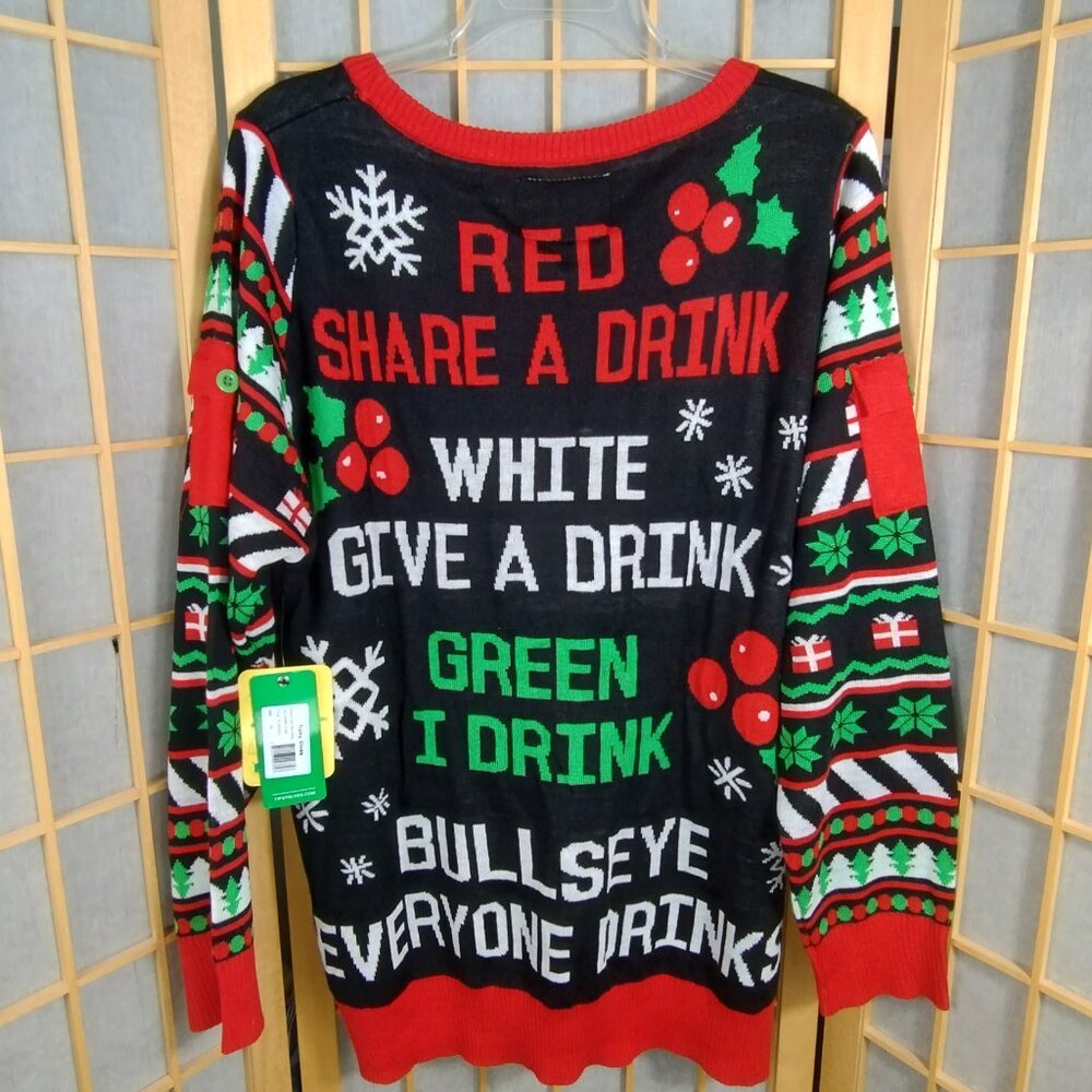 Tipsy Elves Drinking Games Target Christmas Sweater Size XL NWT - Picture 3 of 10